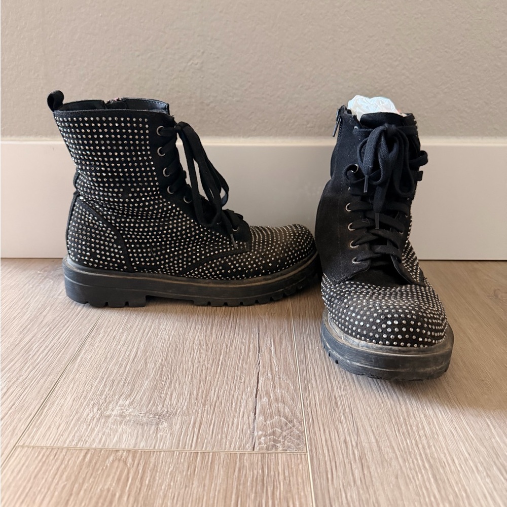 Studded Black Combat Boots